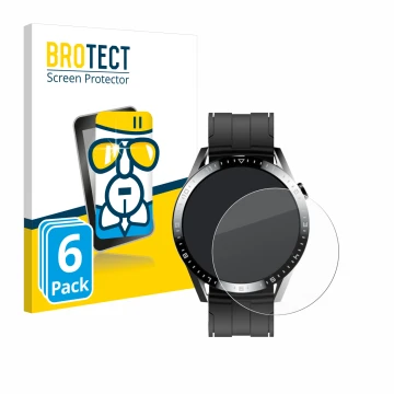 Face avant d’un emballage produit avec le logo de la marque BROTECT. À côté, l’appareil Tracer Smartwatch SM9 est représenté a
