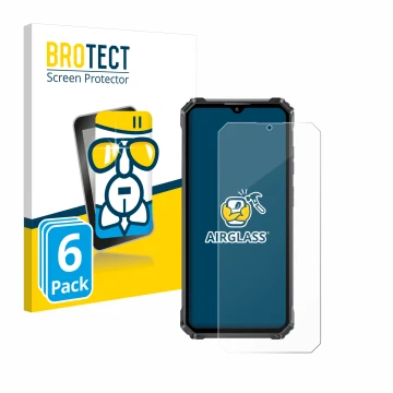 Face avant d’un emballage produit avec le logo de la marque BROTECT. À côté, l’appareil Oukitel G1 est représenté avec la prot