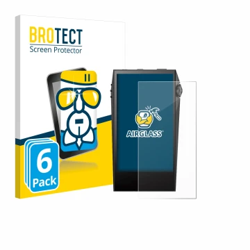 Face avant d’un emballage produit avec le logo de la marque BROTECT. À côté, l’appareil Astell&Kern SP3000M est représenté ave