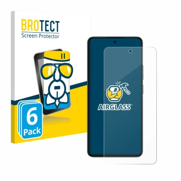 Face avant d’un emballage produit avec le logo de la marque BROTECT. À côté, l’appareil realme 14T est représenté avec la prot