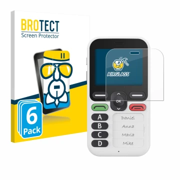 Face avant d’un emballage produit avec le logo de la marque BROTECT. À côté, l’appareil Doro Leva X10 est représenté avec la p
