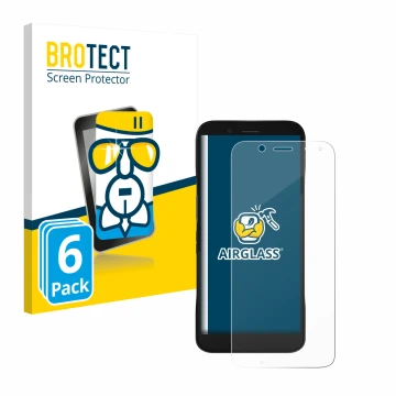 Face avant d’un emballage produit avec le logo de la marque BROTECT. À côté, l’appareil Datalogic Memor 12 est représenté avec