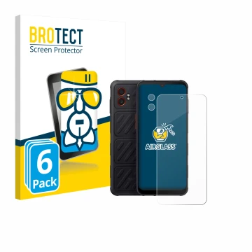 Face avant d’un emballage produit avec le logo de la marque BROTECT. À côté, l’appareil Samsung Galaxy XCover 7 Pro (Avant+Cam