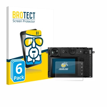 Face avant d’un emballage produit avec le logo de la marque BROTECT. À côté, l’appareil Fujifilm GFX 100RF est représenté avec