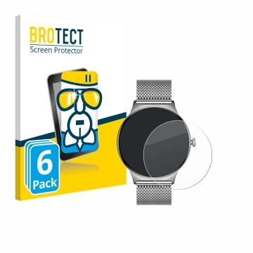Face avant d’un emballage produit avec le logo de la marque BROTECT. À côté, l’appareil Pireware Slim Smartwatch est représent