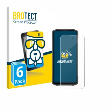 Face avant d’un emballage produit avec le logo de la marque BROTECT. À côté, l’appareil Doogee Blade 20 Turbo est représenté a