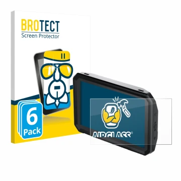 Face avant d’un emballage produit avec le logo de la marque BROTECT. À côté, l’appareil Blackmagic Design Pyxis Monitor 5