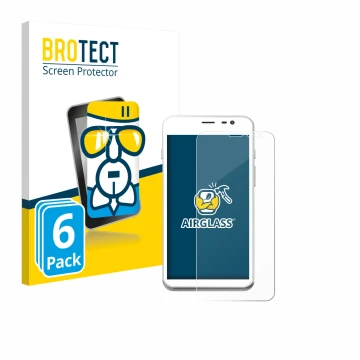 Face avant d’un emballage produit avec le logo de la marque BROTECT. À côté, l’appareil Pax CCV Fly A77 est représenté avec la