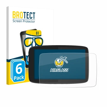 Face avant d’un emballage produit avec le logo de la marque BROTECT. À côté, l’appareil TomTom GO Camper Tour est représenté a