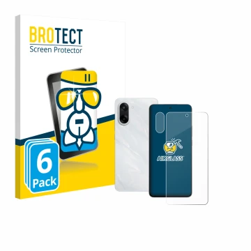 Face avant d’un emballage produit avec le logo de la marque BROTECT. À côté, l’appareil OnePlus Nord CE 5 (Avant+Caméra) est r