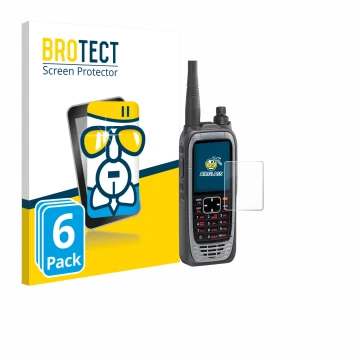 Face avant d’un emballage produit avec le logo de la marque BROTECT. À côté, l’appareil Icom IC-A25NE /IC-A25CE est représenté