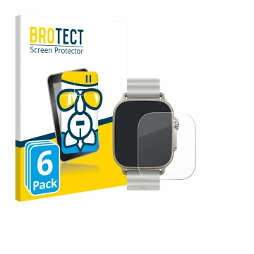 Face avant d’un emballage produit avec le logo de la marque BROTECT. À côté, l’appareil realme Watch 5 est représenté avec la 