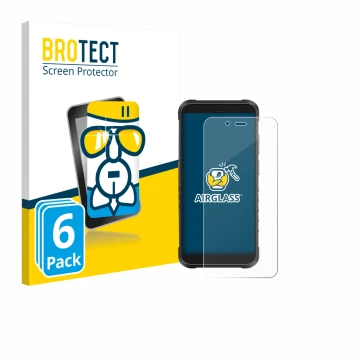 Face avant d’un emballage produit avec le logo de la marque BROTECT. À côté, l’appareil Ulefone RugKing est représenté avec la