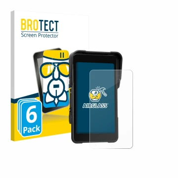 Face avant d’un emballage produit avec le logo de la marque BROTECT. À côté, l’appareil CAMECHO Motorrad Carplay 5