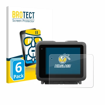 Face avant d’un emballage produit avec le logo de la marque BROTECT. À côté, l’appareil GoPro Lit Hero est représenté avec la 