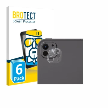 Face avant d’un emballage produit avec le logo de la marque BROTECT. À côté, l’appareil Apple iPad Pro 13