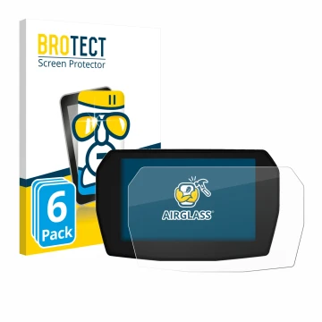 Face avant d’un emballage produit avec le logo de la marque BROTECT. À côté, l’appareil Ducati Panigale V2 2025 est représenté