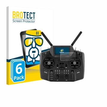 Face avant d’un emballage produit avec le logo de la marque BROTECT. À côté, l’appareil Radiomaster GX12 est représenté avec l