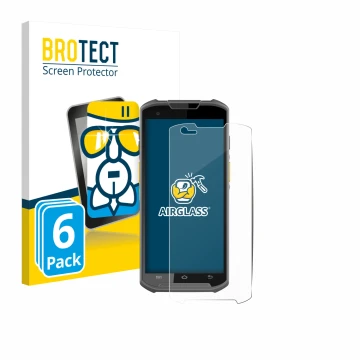 Face avant d’un emballage produit avec le logo de la marque BROTECT. À côté, l’appareil Newland MT93 est représenté avec la pr