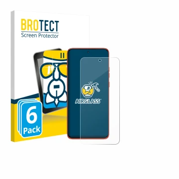 Face avant d’un emballage produit avec le logo de la marque BROTECT. À côté, l’appareil Motorola Edge 60 Neo est représenté av