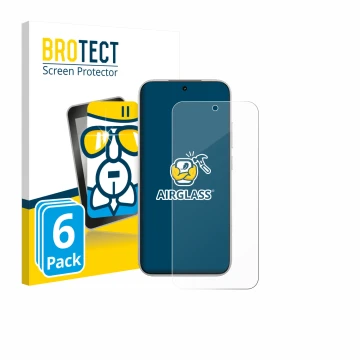 Face avant d’un emballage produit avec le logo de la marque BROTECT. À côté, l’appareil Xiaomi Poco F8 Pro est représenté avec