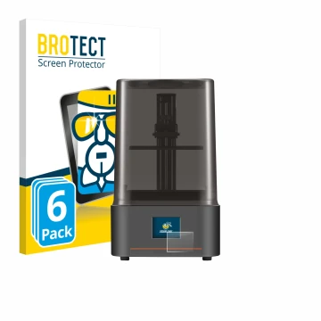 Face avant d’un emballage produit avec le logo de la marque BROTECT. À côté, l’appareil Anycubic Photon Mono 4 est représenté 