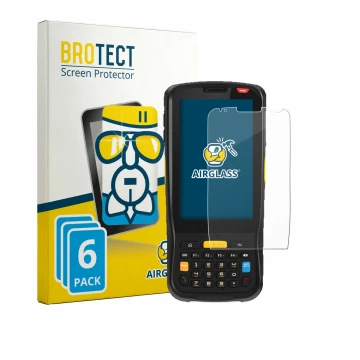 Face avant d’un emballage produit avec le logo de la marque BROTECT. À côté, l’appareil Newland MT65 Beluga V est représenté a
