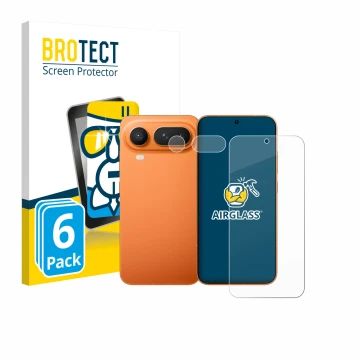 Face avant d’un emballage produit avec le logo de la marque BROTECT. À côté, l’appareil Honor Magic 8 Pro Lite (Avant+Caméra) 