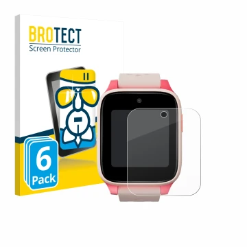 Face avant d’un emballage produit avec le logo de la marque BROTECT. À côté, l’appareil TCL Movetime Kids Watch MT46 est repré