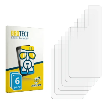 Face avant d’un emballage produit avec le logo de la marque BROTECT. À côté se trouve la protection d’écran correspondante.