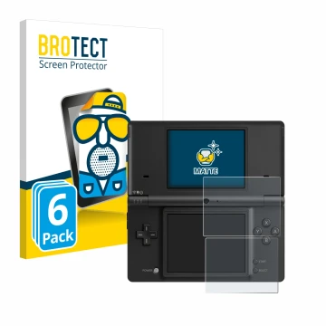 Face avant d’un emballage produit avec le logo de la marque BROTECT. À côté, l’appareil Nintendo DSi est représenté avec la pr