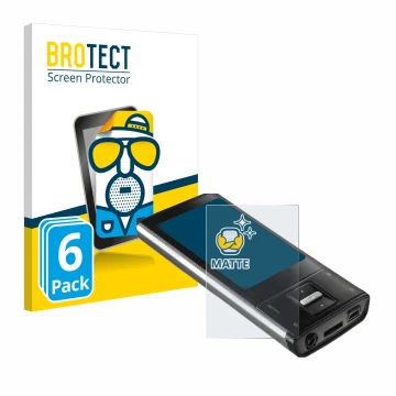 Face avant d’un emballage produit avec le logo de la marque BROTECT. À côté, l’appareil Intenso Video Shooter 2,4