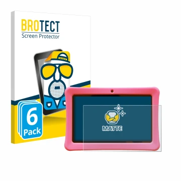 Face avant d’un emballage produit avec le logo de la marque BROTECT. À côté, l’appareil Contixo Kids 7