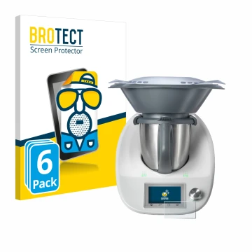 Face avant d’un emballage produit avec le logo de la marque BROTECT. À côté, l’appareil Vorwerk Thermomix TM5 est représenté a