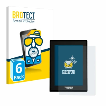 Face avant d’un emballage produit avec le logo de la marque BROTECT. À côté, l’appareil Yamaha LCD Display (E-Bike Display) es