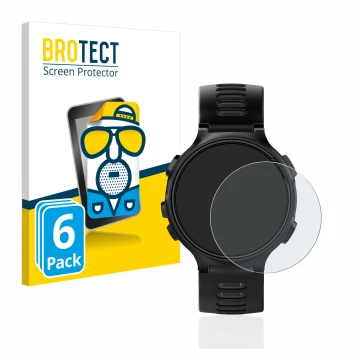 Face avant d’un emballage produit avec le logo de la marque BROTECT. À côté, l’appareil Garmin Forerunner 735XT est représenté