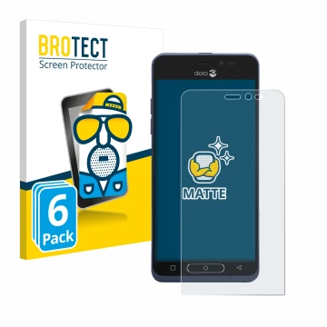 Face avant d’un emballage produit avec le logo de la marque BROTECT. À côté, l’appareil Doro 8035 est représenté avec la prote