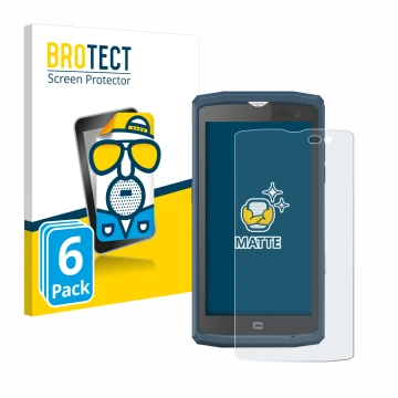 Face avant d’un emballage produit avec le logo de la marque BROTECT. À côté, l’appareil Crosscall Core X3 est représenté avec 