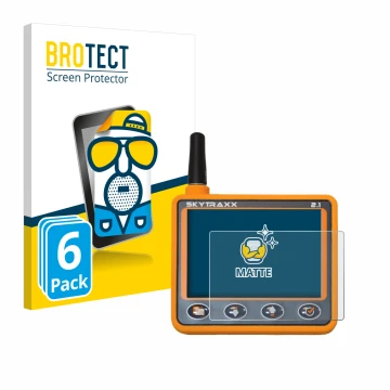 Face avant d’un emballage produit avec le logo de la marque BROTECT. À côté, l’appareil Skytraxx 2.1 Vario est représenté avec