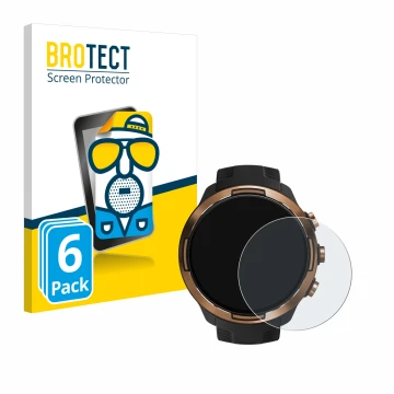 Face avant d’un emballage produit avec le logo de la marque BROTECT. À côté, l’appareil Suunto 9 Baro est représenté avec la p