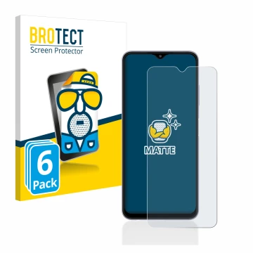 Face avant d’un emballage produit avec le logo de la marque BROTECT. À côté, l’appareil Samsung Galaxy A22 5G est représenté a