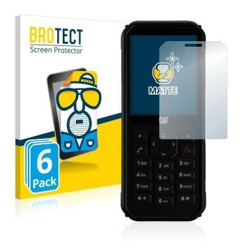 Face avant d’un emballage produit avec le logo de la marque BROTECT. À côté, l’appareil Caterpillar Cat B40 est représenté ave