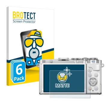 Face avant d’un emballage produit avec le logo de la marque BROTECT. À côté, l’appareil Olympus PEN E-P7 est représenté avec l