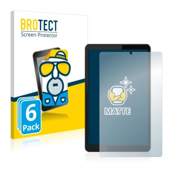 Face avant d’un emballage produit avec le logo de la marque BROTECT. À côté, l’appareil Lenovo Tab M8 (3ème Gen.) est représen