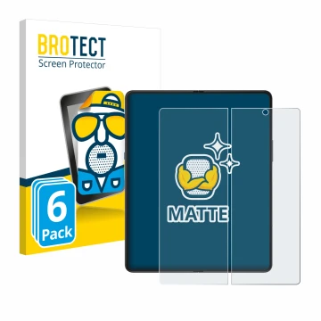 Face avant d’un emballage produit avec le logo de la marque BROTECT. À côté, l’appareil Samsung Galaxy Z Fold 3 5G (Affichage 