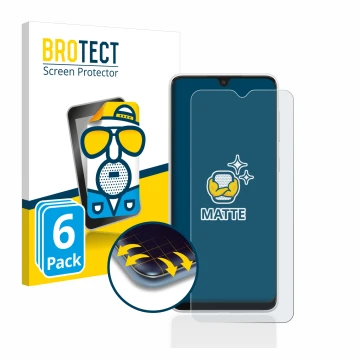 Face avant d’un emballage produit avec le logo de la marque BROTECT. À côté, l’appareil Samsung Galaxy A03 est représenté avec