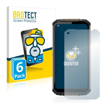 Face avant d’un emballage produit avec le logo de la marque BROTECT. À côté, l’appareil Oukitel WP16 est représenté avec la pr
