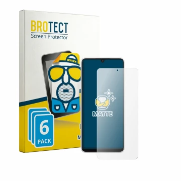 Face avant d’un emballage produit avec le logo de la marque BROTECT. À côté, l’appareil Samsung Galaxy A33 5G est représenté a