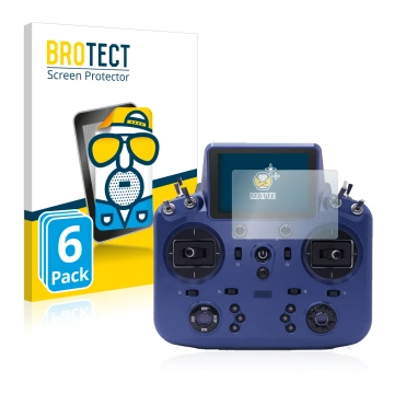 Face avant d’un emballage produit avec le logo de la marque BROTECT. À côté, l’appareil FrSky Tandem X18 est représenté avec l