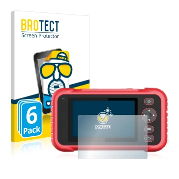 Face avant d’un emballage produit avec le logo de la marque BROTECT. À côté, l’appareil Launch CRP 123 / 129 EVO est représent